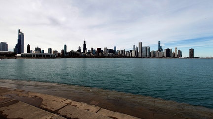 Chicago skyline, photographed from outside the Adler Planetarium in Chicago, Illinois on February 2, 2020.  