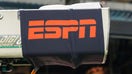 The ESPN logo on a camera before the Cheez-It Bowl college football game between the Air Force Falcons and the Washington State Cougars on December 27, 2019 at Chase Field in Phoenix, Arizona.