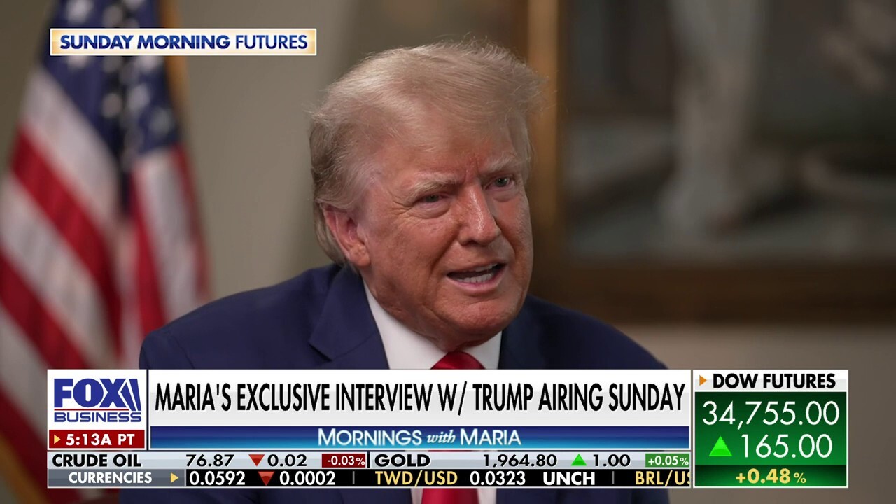 FOX Business’ Maria Bartiromo questions former President Trump on his plans for the U.S. economy in an upcoming exclusive interview on ‘Sunday Morning Futures.’