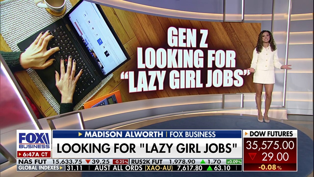 FOX Business' Madison Alworth reports on a growing Gen-Z TikTok trend known as 'lazy girl jobs' that calls job seekers to look for occupations that are less stressful but still pay well.